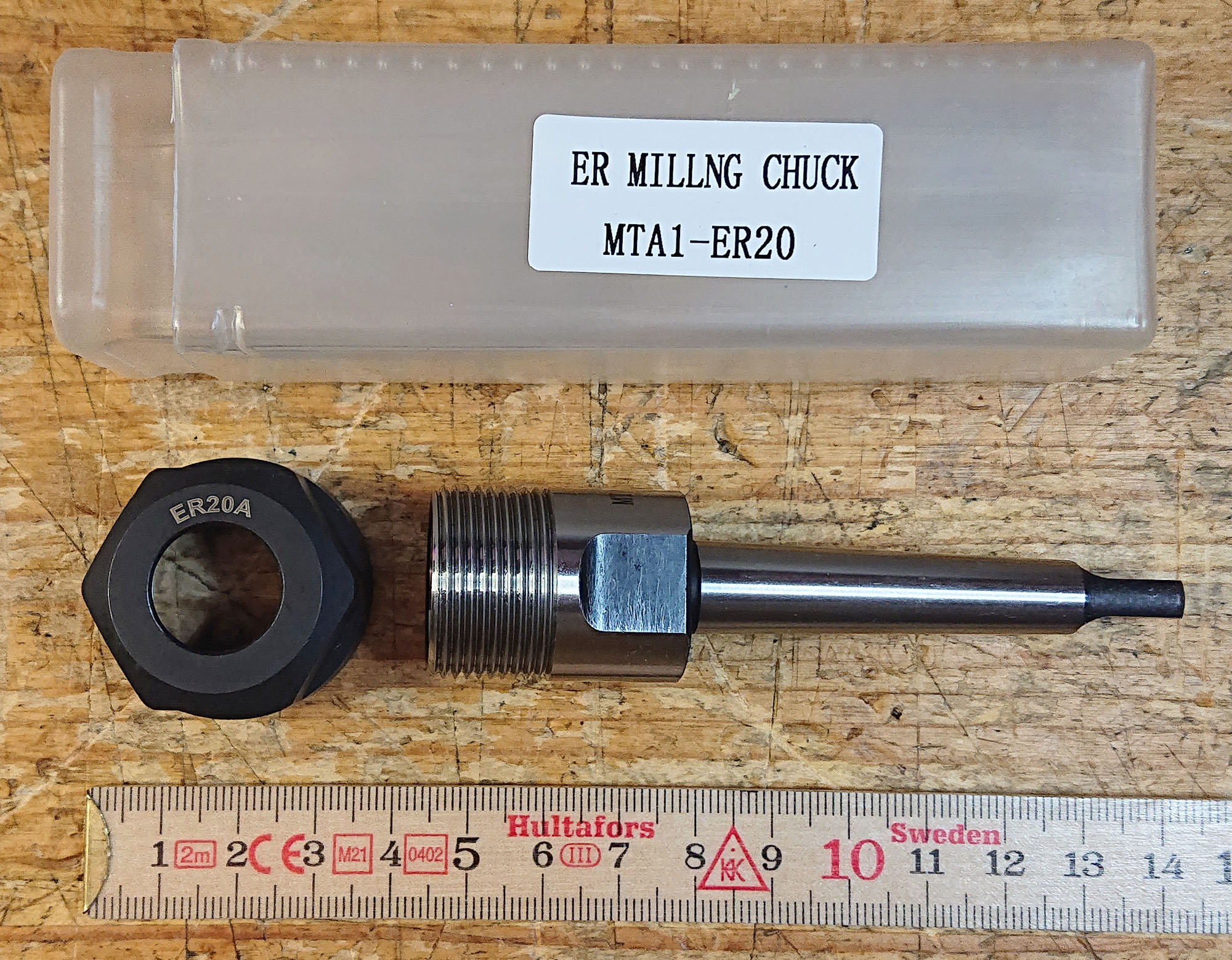 ER20 Fäste med MT1 kona, Tang